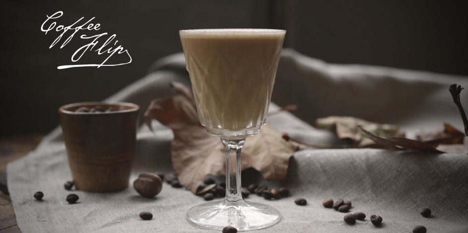 A glass of Absinthe Coffee Flip by Pernod